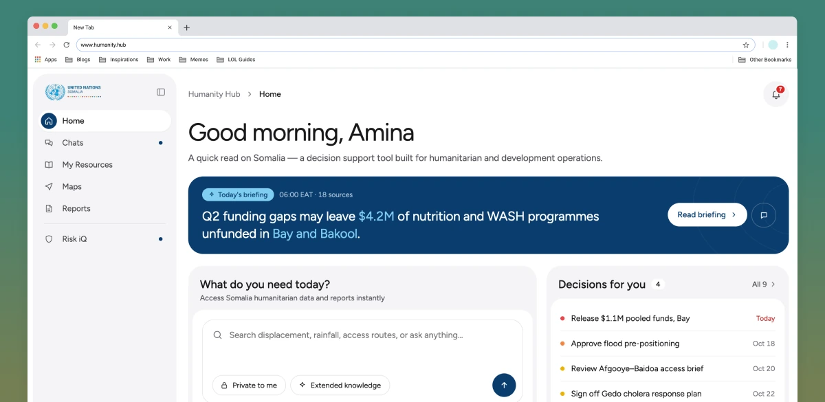 Humanity Hub — AI decision support for the UN
